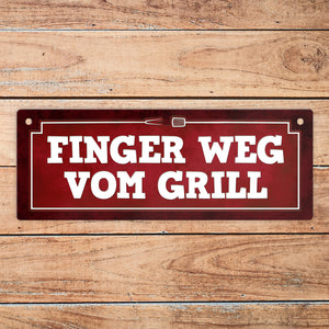 Finger weg vom Grill oder mein Grill meine Regeln Wendeschild mit Kordel