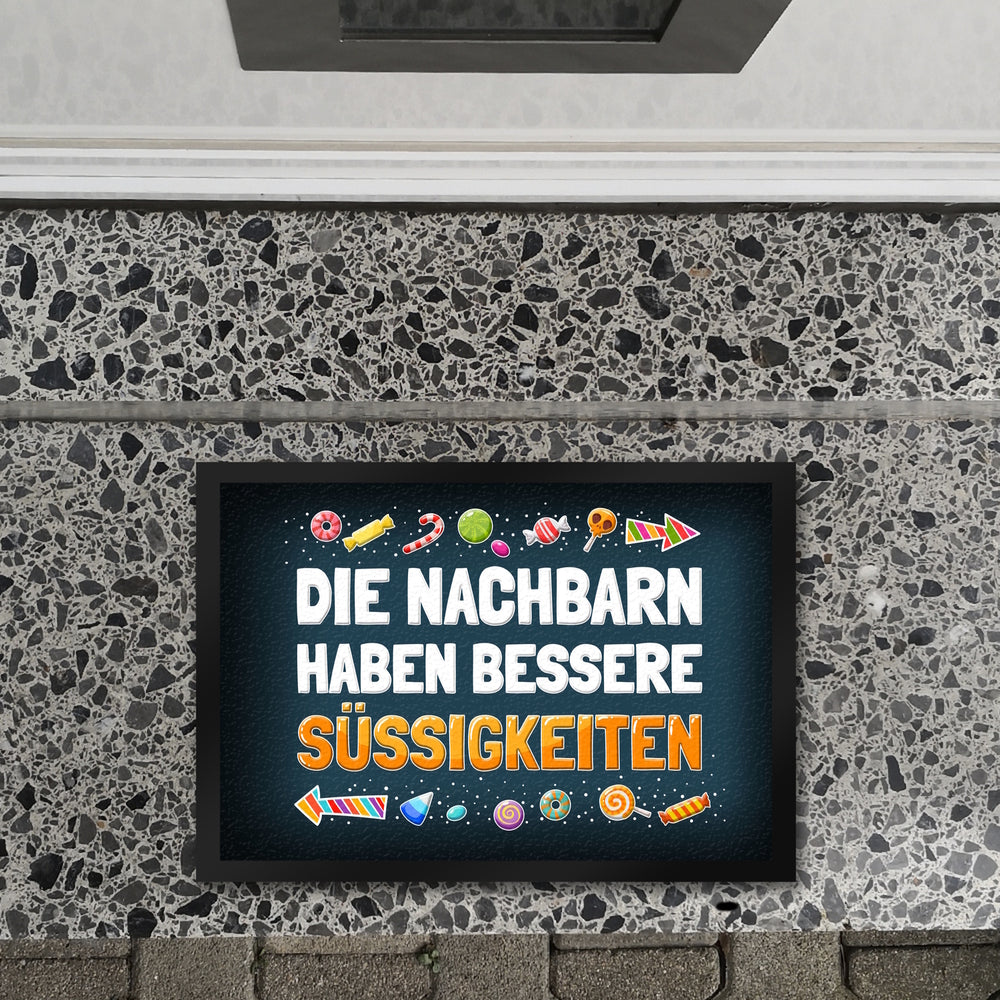 Die Nachbarn haben bessere Süßigkeiten Fußmatte Halloween Kinder Kind nacht Angst