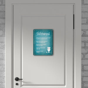 Toilettenregeln Metallschild mit Toilette Motiv Klo Sauberkeit Hygiene