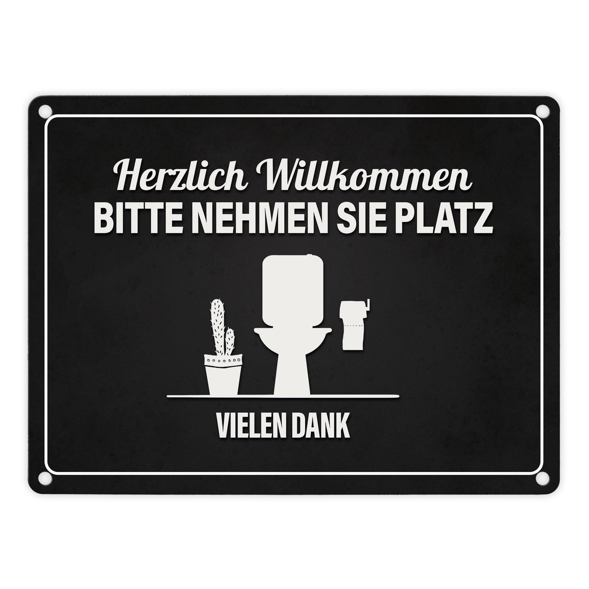 Bitte nehmen Sie Platz Metallschild mit Toilette Motiv