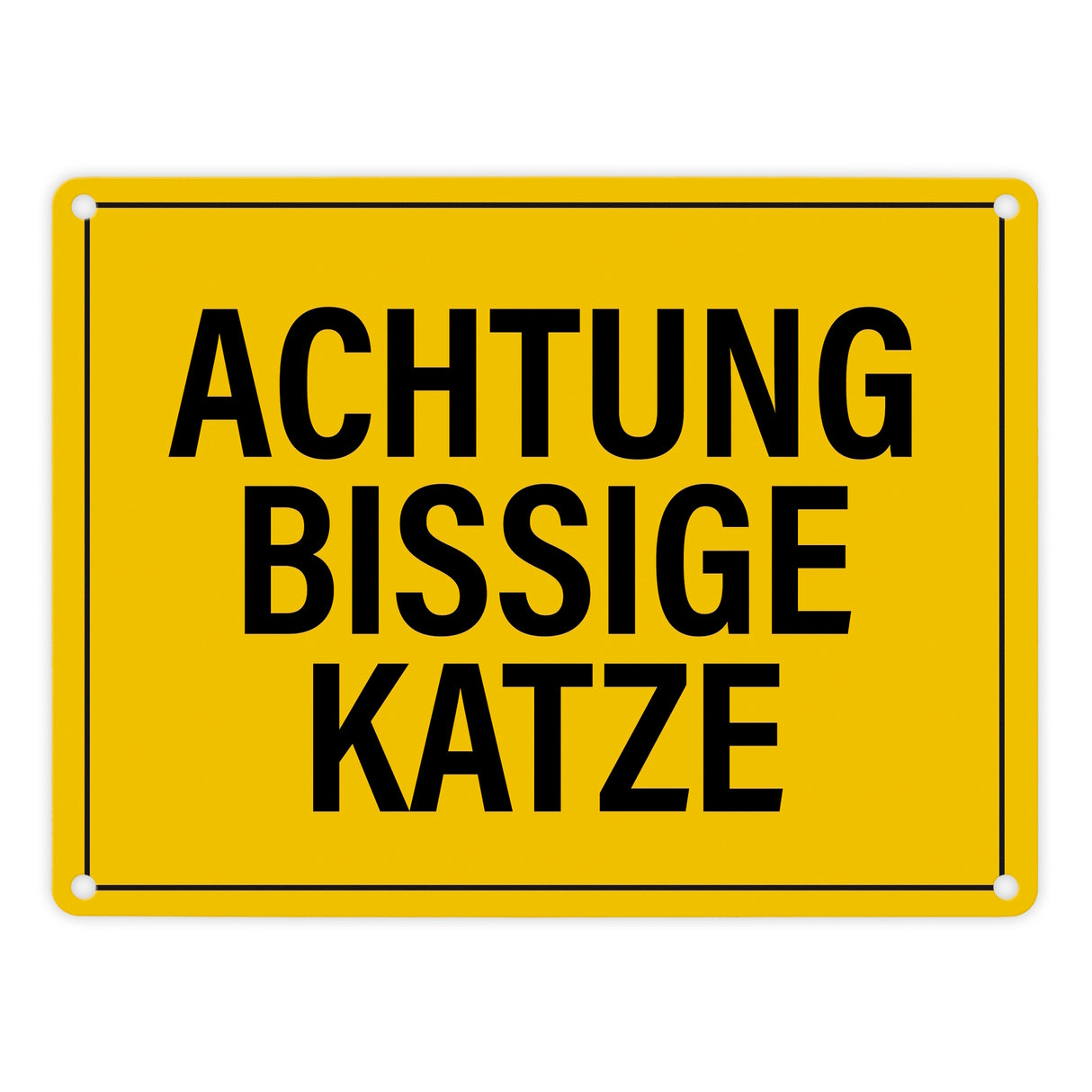 Achtung bissige Katze Metallschild