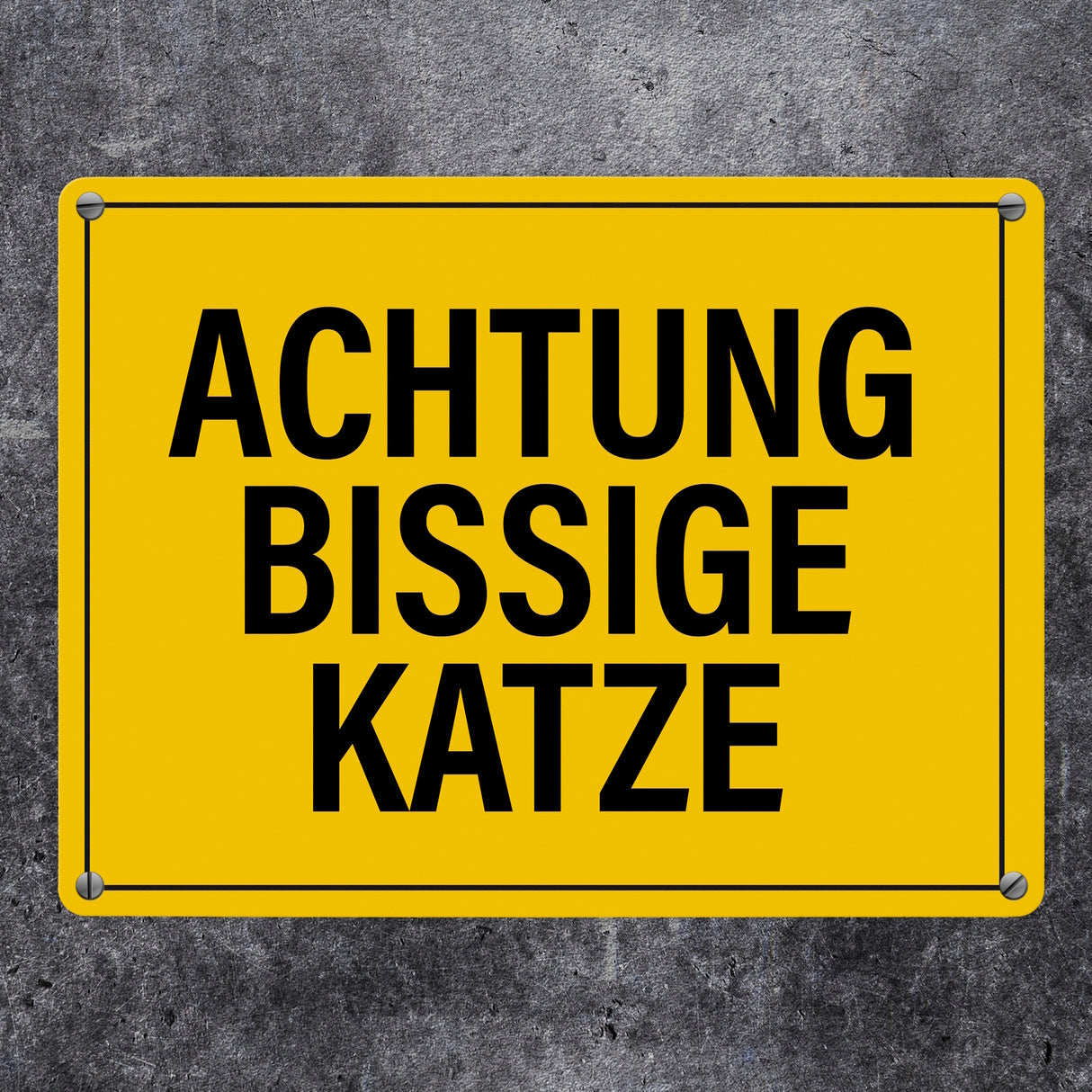 Achtung bissige Katze Metallschild