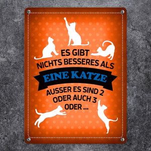 Es gibt nichts besseres als eine Katze Metallschild - Katzen Liebe Kater Haustier Lieblingstier