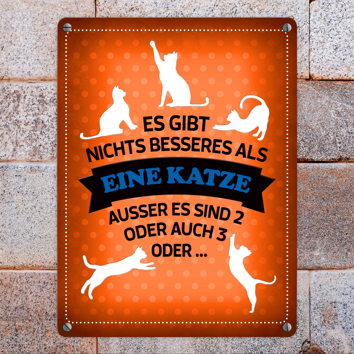 Es gibt nichts besseres als eine Katze Metallschild - Katzen Liebe Kater Haustier Lieblingstier