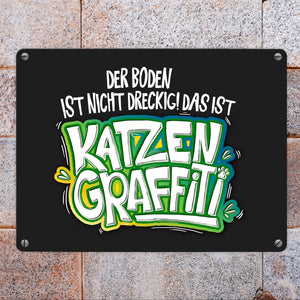 Katzengraffiti Metallschild