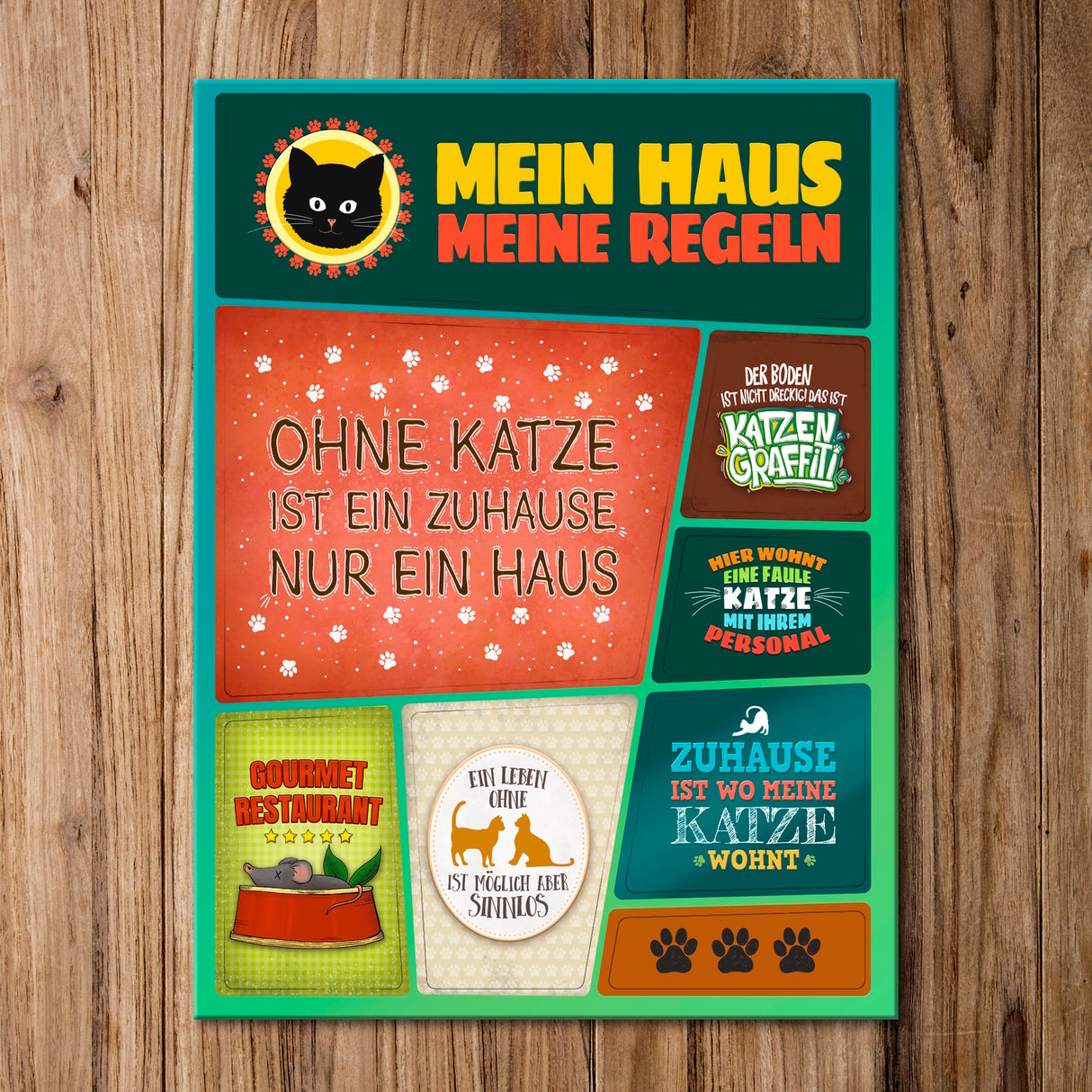Katzen Kühlschrankmagnete im 8er Set