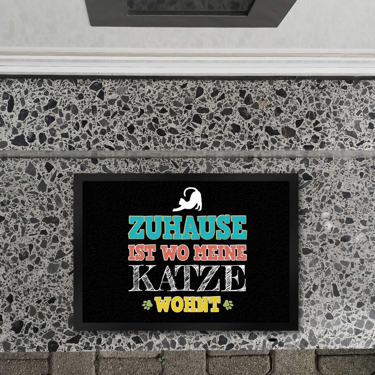 Zuhause ist wo meine Katze wohnt Fußmatte