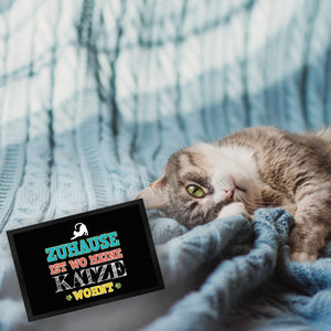Zuhause ist wo meine Katze wohnt Fußmatte
