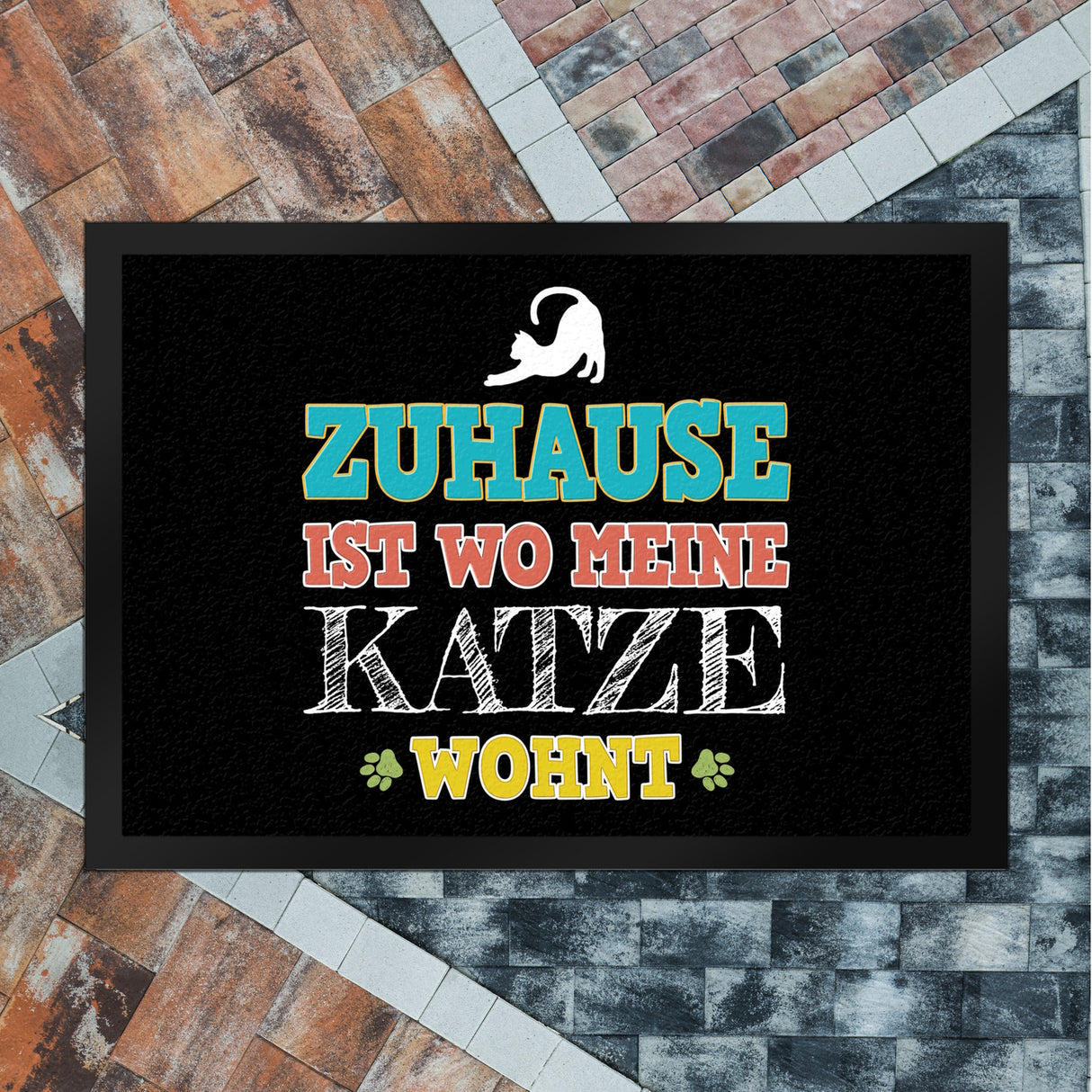 Zuhause ist wo meine Katze wohnt Fußmatte