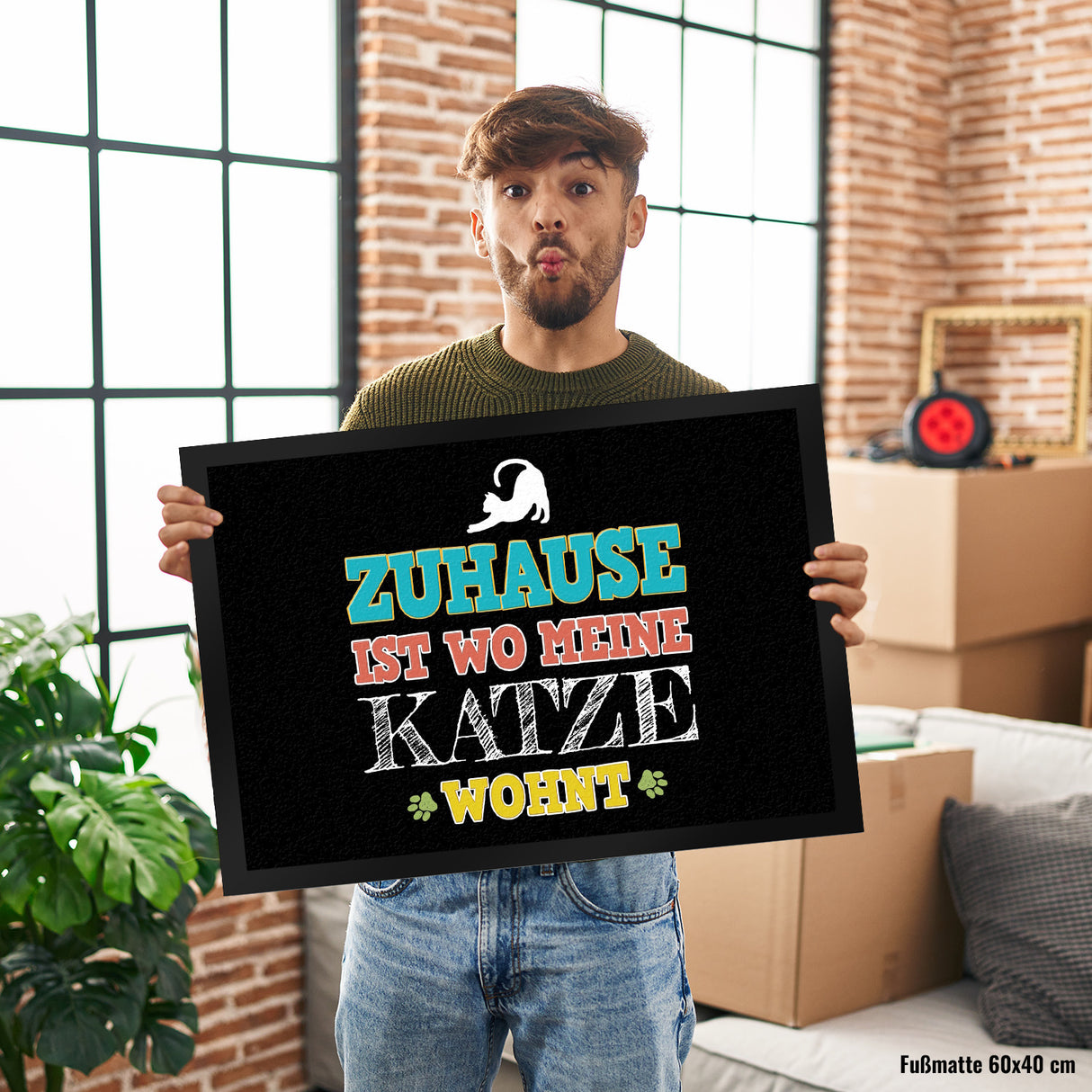 Zuhause ist wo meine Katze wohnt Fußmatte
