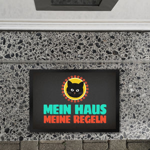 Mein Haus meine Regeln Fußmatte mit Katze - Kater Wohnung Haustüre Haus Katzen Tier Haustier