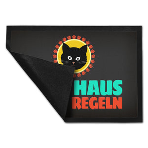 Mein Haus meine Regeln Fußmatte mit Katze - Kater Wohnung Haustüre Haus Katzen Tier Haustier