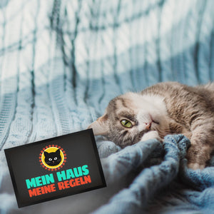 Mein Haus meine Regeln Fußmatte mit Katze - Kater Wohnung Haustüre Haus Katzen Tier Haustier