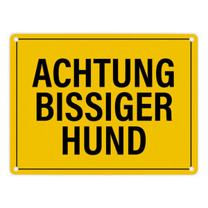 Achtung bissiger Hund Metallschild