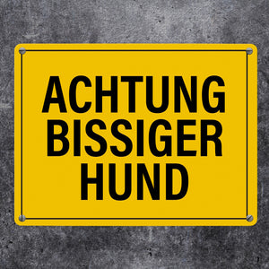 Achtung bissiger Hund Metallschild