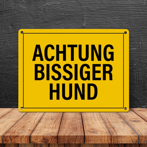 Achtung bissiger Hund Metallschild