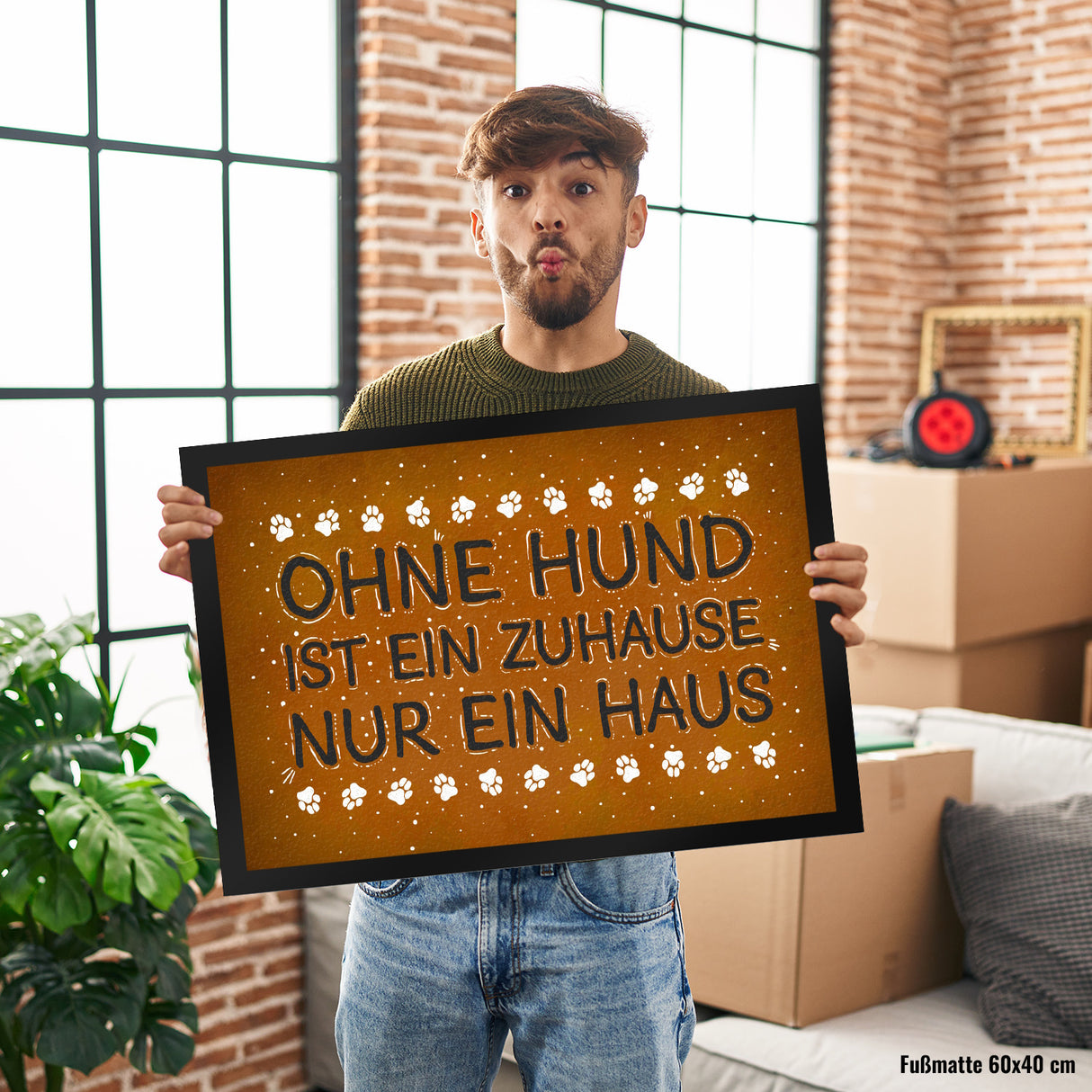 Ohne Hund ist ein Zuhause nur ein Haus Fußmatte - Haus Familie Liebe Haus Wohnung Freunde Haustier