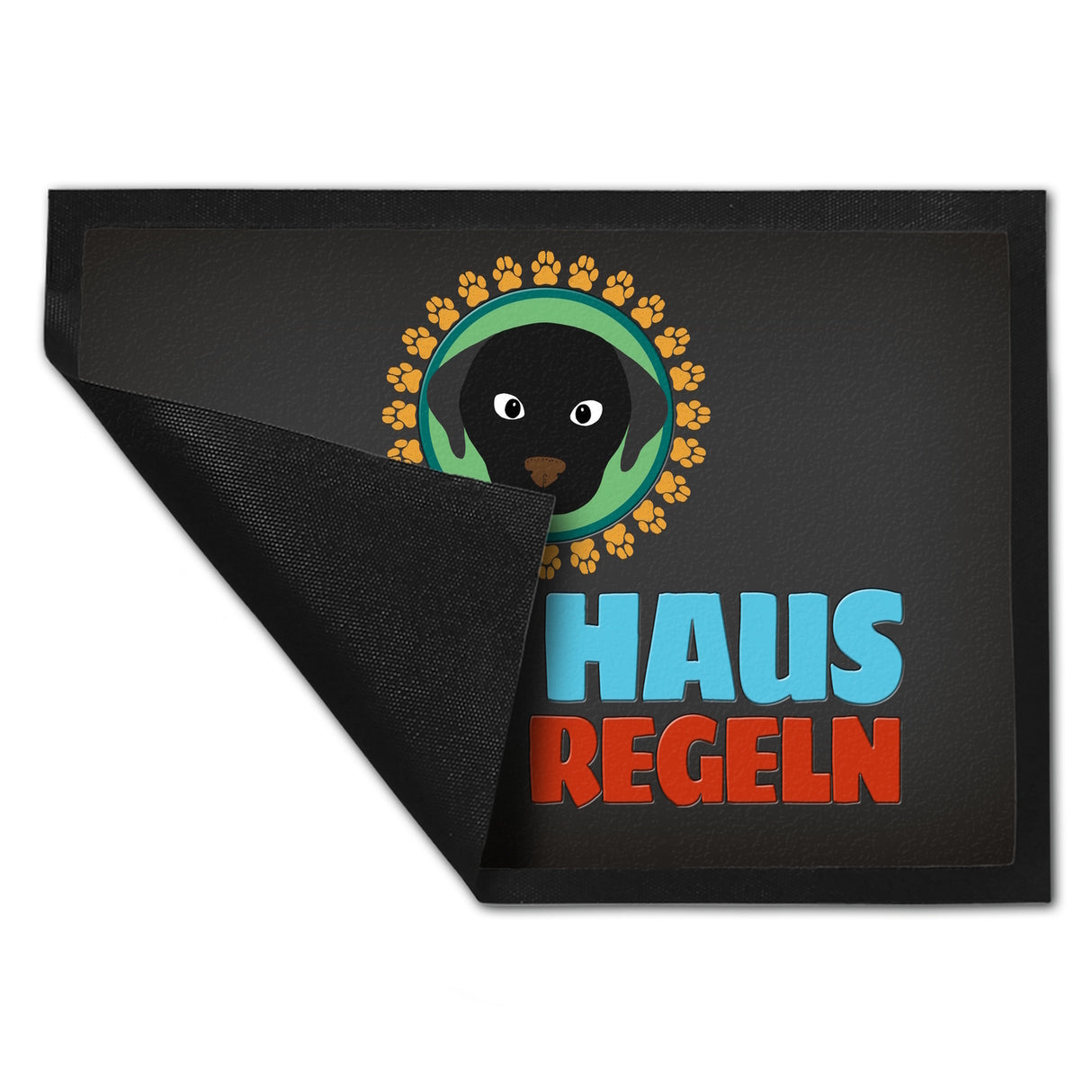 Mein Haus meine Regeln Fußmatte mit Hund Motiv - Haustier Hunde Wohnung Haus Familie Zuhause Rudel