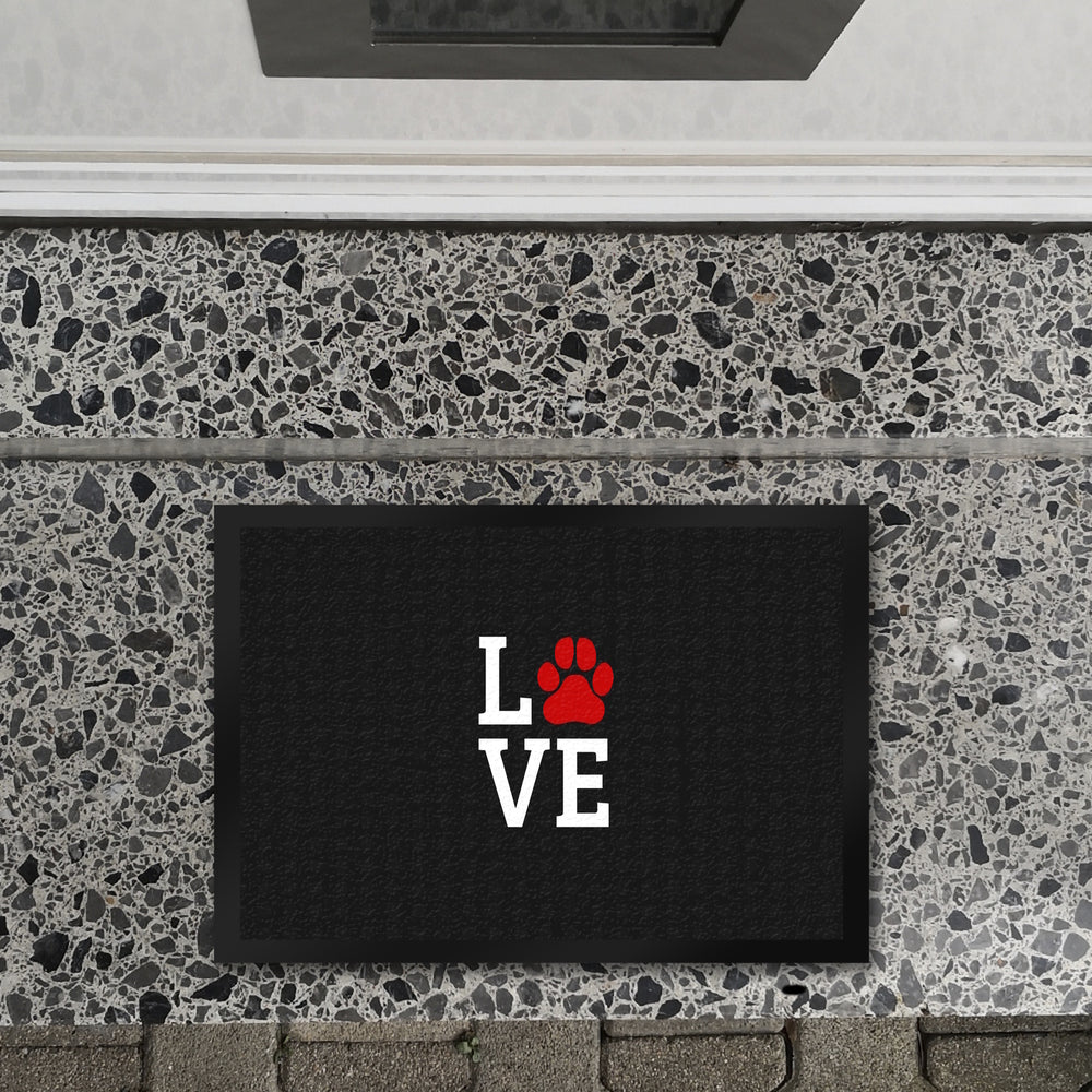 Love Fußmatte mit Pfote Motiv - Hund Hunde Familie wohnen Wohnung Liebe
