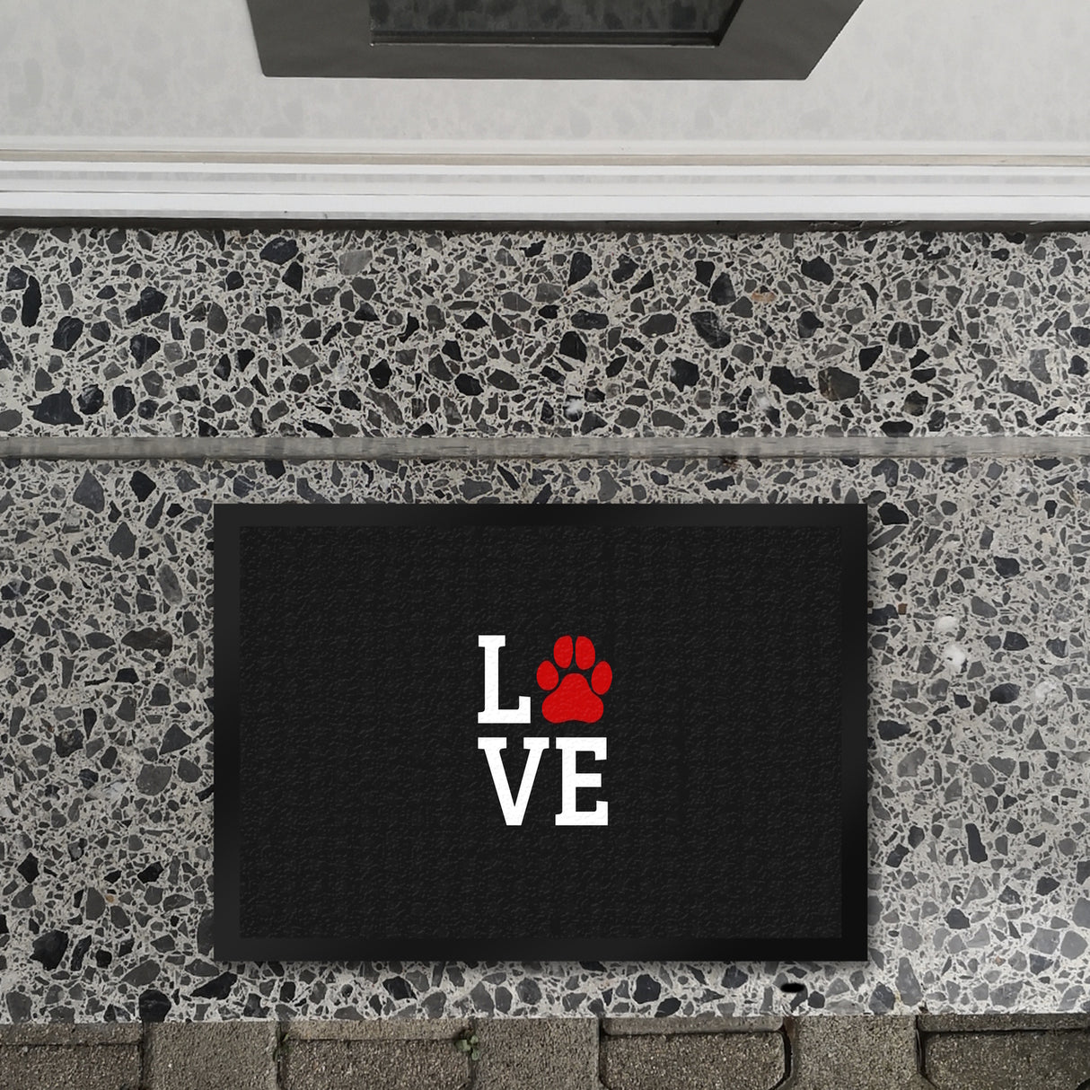 Love Fußmatte mit Pfote Motiv - Hund Hunde Familie wohnen Wohnung Liebe