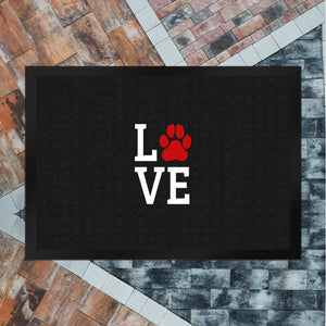 Love Fußmatte mit Pfote Motiv - Hund Hunde Familie wohnen Wohnung Liebe