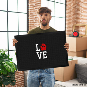 Love Fußmatte mit Pfote Motiv - Hund Hunde Familie wohnen Wohnung Liebe