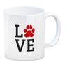 Love Kaffeebecher mit roter Pfote Motiv