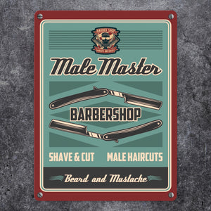 Retro Barber-Shop Metallschild
