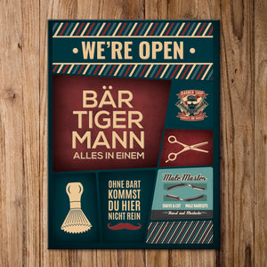 Barber-Shop Kühlschrankmagnete im 8er Set
