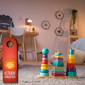 Verbot oder willkommen Türhänger mit Tier Motiv fürs Kinderzimmer - Kind Kinder Zimmer Zimmertüre