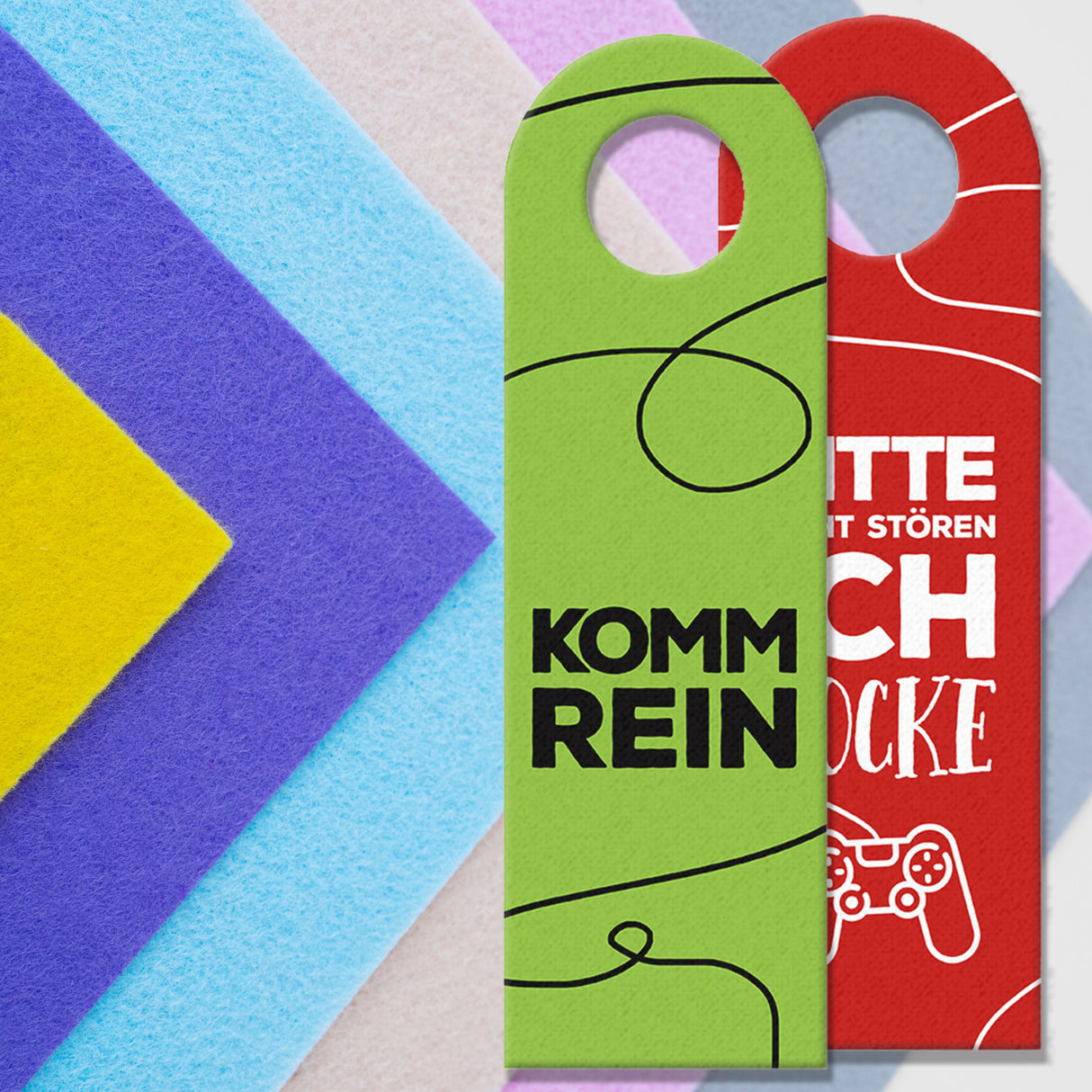 Nicht stören, ich zocke oder Komm rein Türhänger -grün mit Zocker Motiv