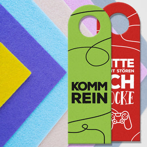 Nicht stören, ich zocke oder Komm rein Türhänger -grün mit Zocker Motiv