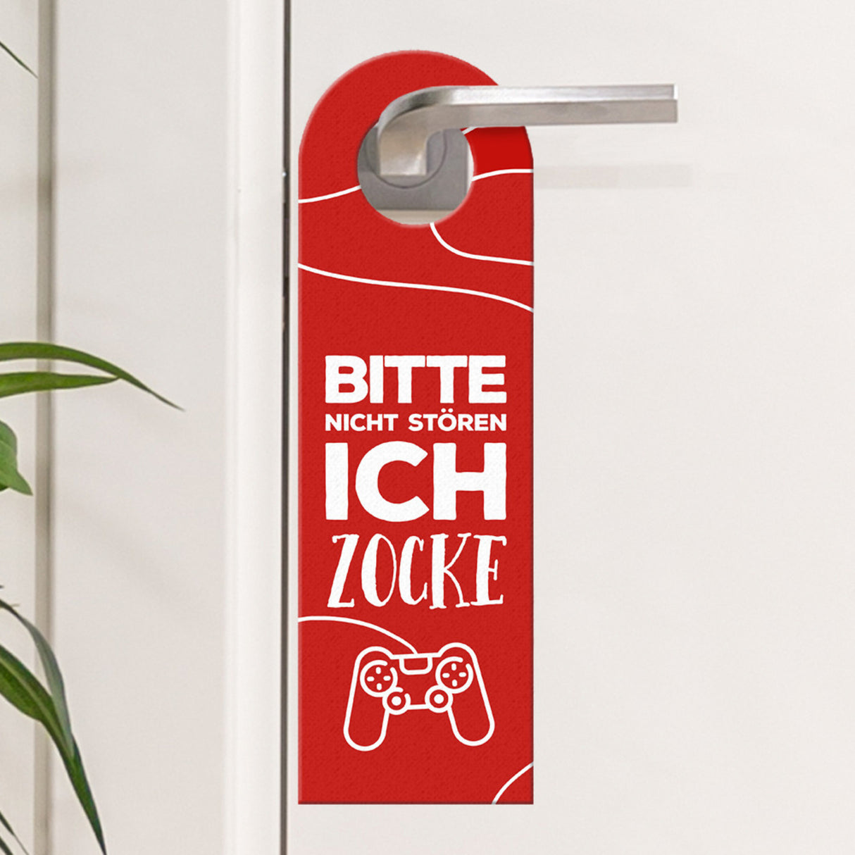 Nicht stören, ich zocke oder Komm rein Türhänger -grün mit Zocker Motiv