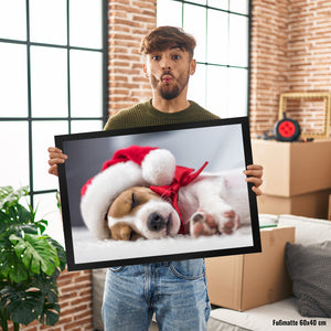 Weihnachtshund Jack mit Nikolausmütze Fußmatte