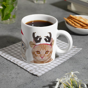 Katzen Tasse Kaffeebecher mit Weihnachtsmotiv