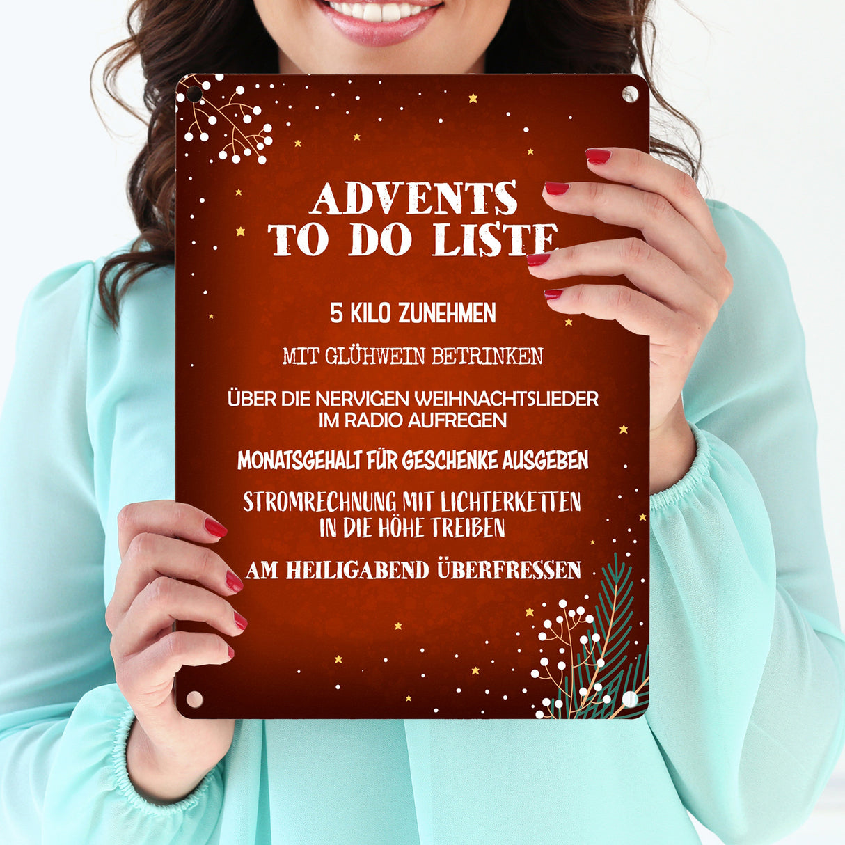Lustige Advents to do Liste Metallschild