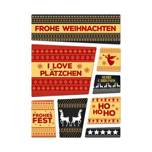 Weihnachtsmuster Kühlschrankmagnete im 8er Set