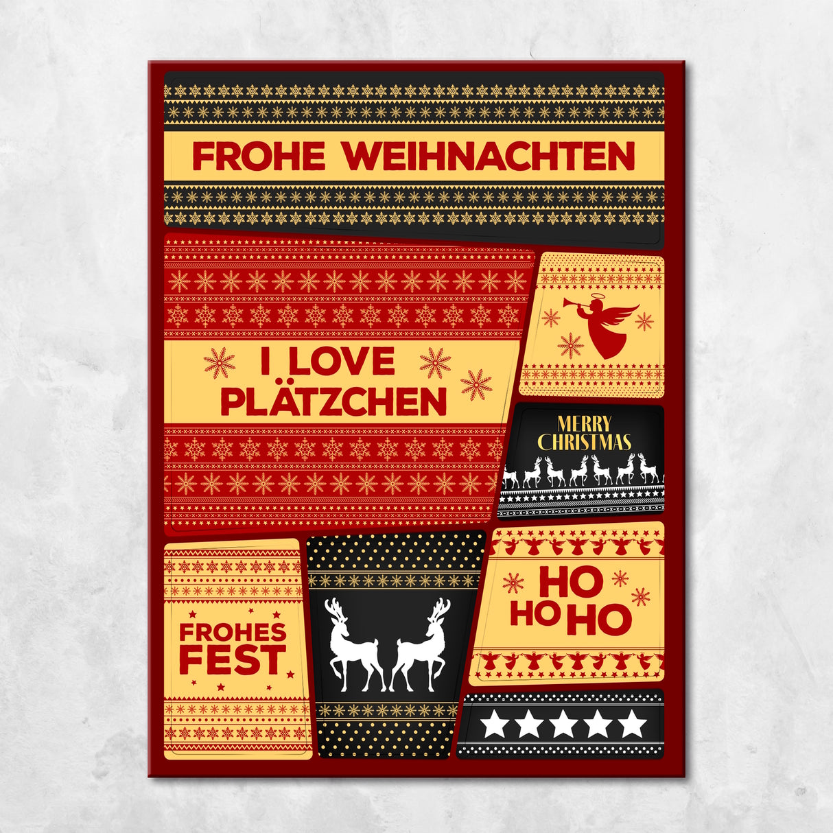 Weihnachtsmuster Kühlschrankmagnete im 8er Set