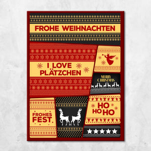 Weihnachtsmuster Kühlschrankmagnete im 8er Set