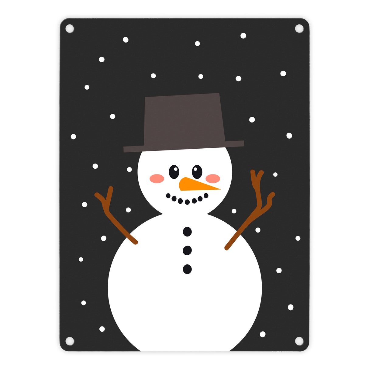 Schneemann im Schnee Metallschild