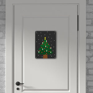 Weihnachtsbaum im Schnee Metallschild