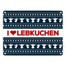 I love Lebkuchen Metallschild mit Weihnachtsmuster Motiv - Weihnachten herz Advent Engel Punkte Sterne
