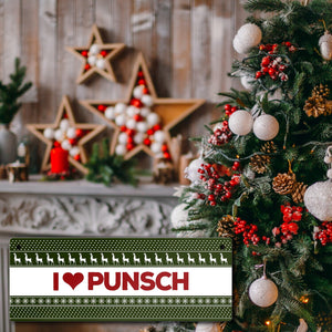 I love Punsch Metallschild mit Weihnachtsmuster Motiv Weihnachten Herz
