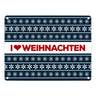I love Weihnachten Metallschild mit Weihnachtsmuster Motiv - Weihnachten Herz Liebe Stern Schnee