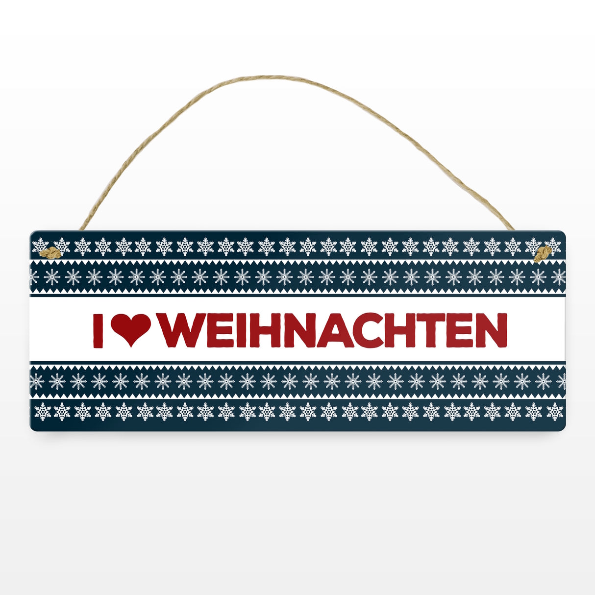 I love Weihnachten Metallschild mit Weihnachtsmuster Motiv - Sterne Advent Stern Herz