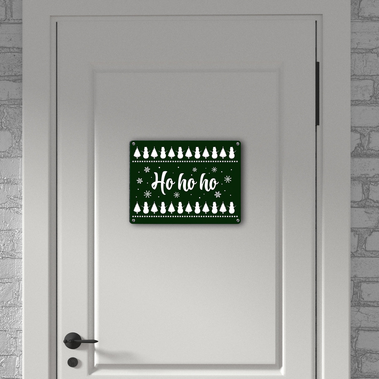 Ho ho ho Metallschild mit Weihnachtsmuster Motiv