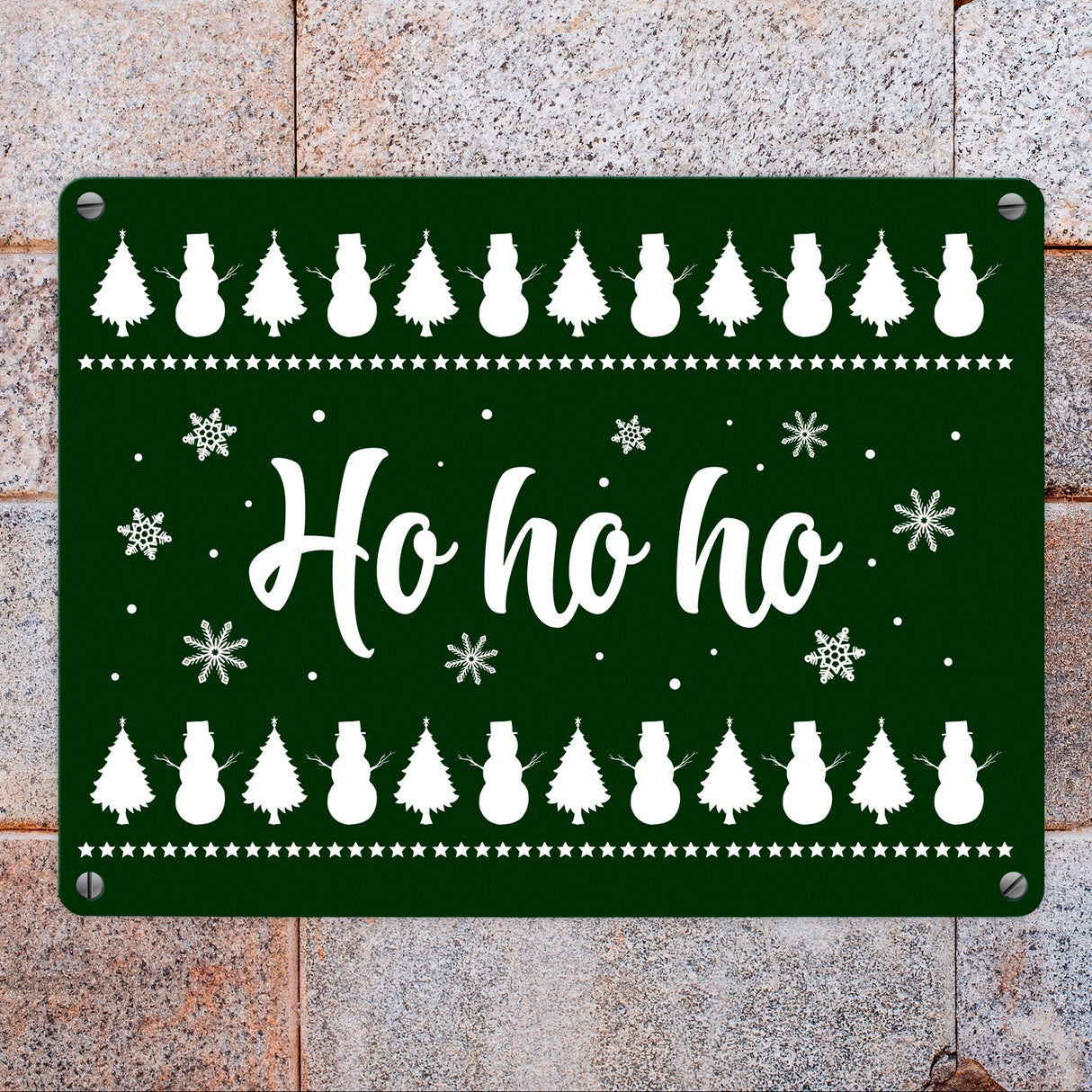 Ho ho ho Metallschild mit Weihnachtsmuster Motiv