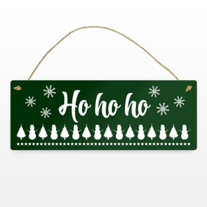 Ho ho ho Metallschild mit Weihnachtsmuster Motiv