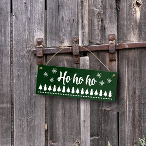 Ho ho ho Metallschild mit Weihnachtsmuster Motiv
