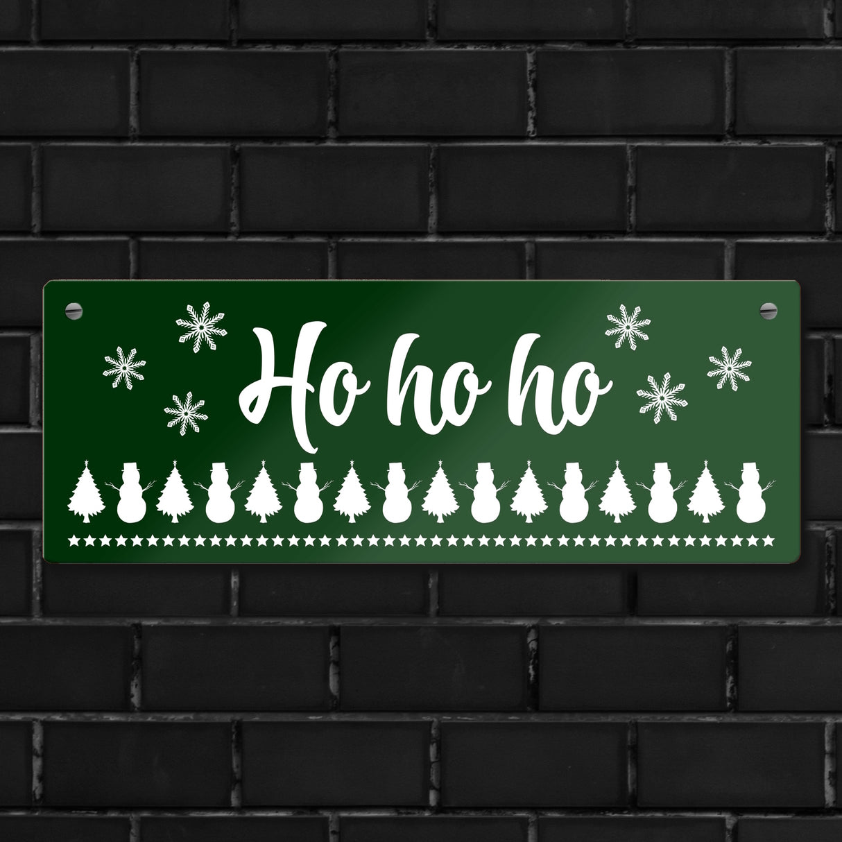 Ho ho ho Metallschild mit Weihnachtsmuster Motiv